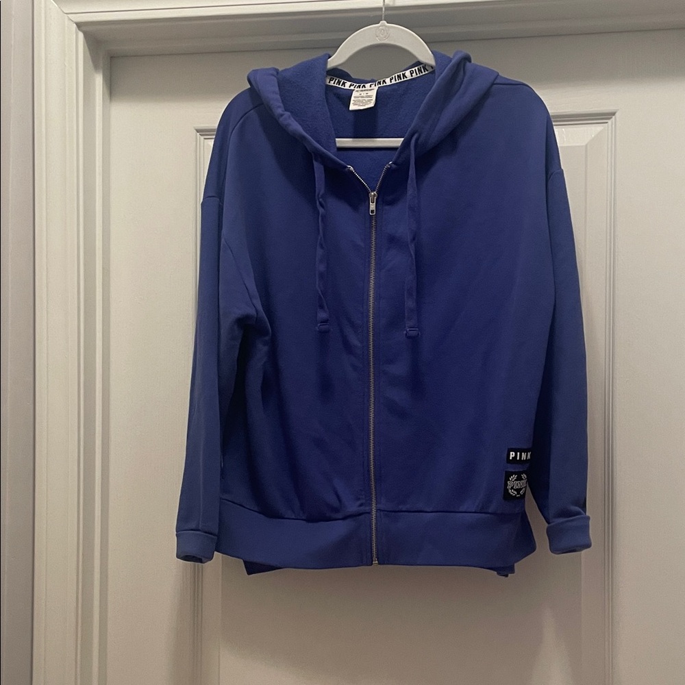 PINK Victoria's Secret Royal‎ Blue Zip-Up Hoodie
